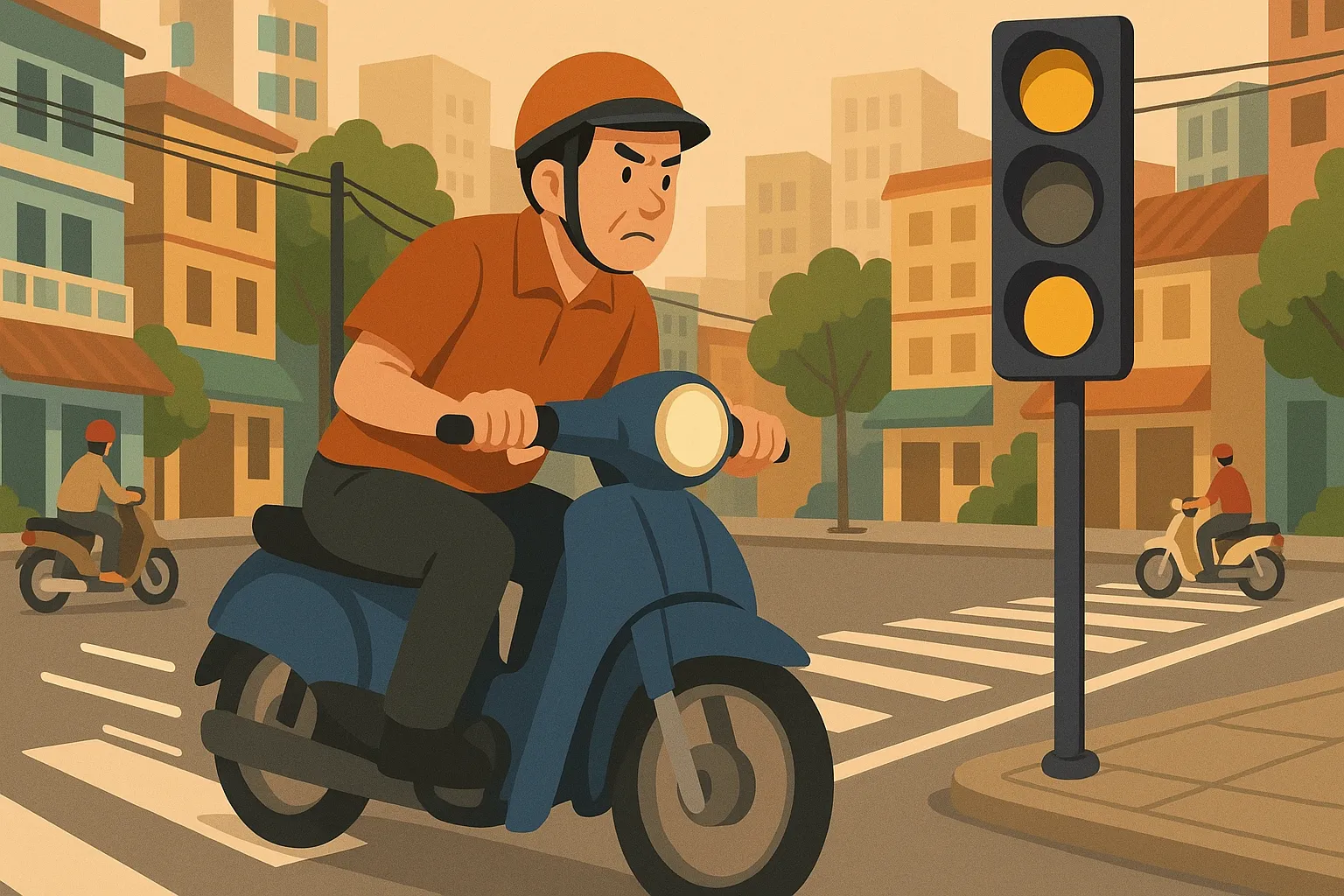 Vượt đèn vàng có vi phạm pháp luật không?