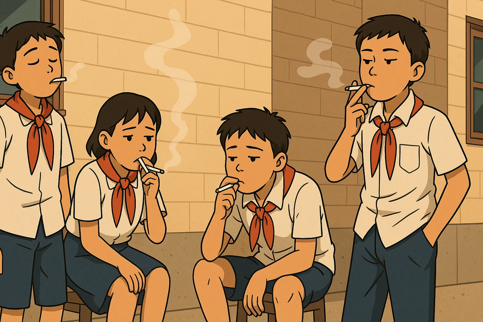 Học sinh hút thuốc trong sân trường có bị xử lý không? Trường học cần làm gì để phòng chống thuốc lá?