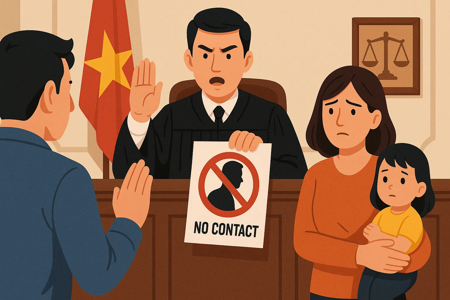 Thời gian cấm tiếp xúc đối với người có hành vi bạo lực gia đình là bao lâu?