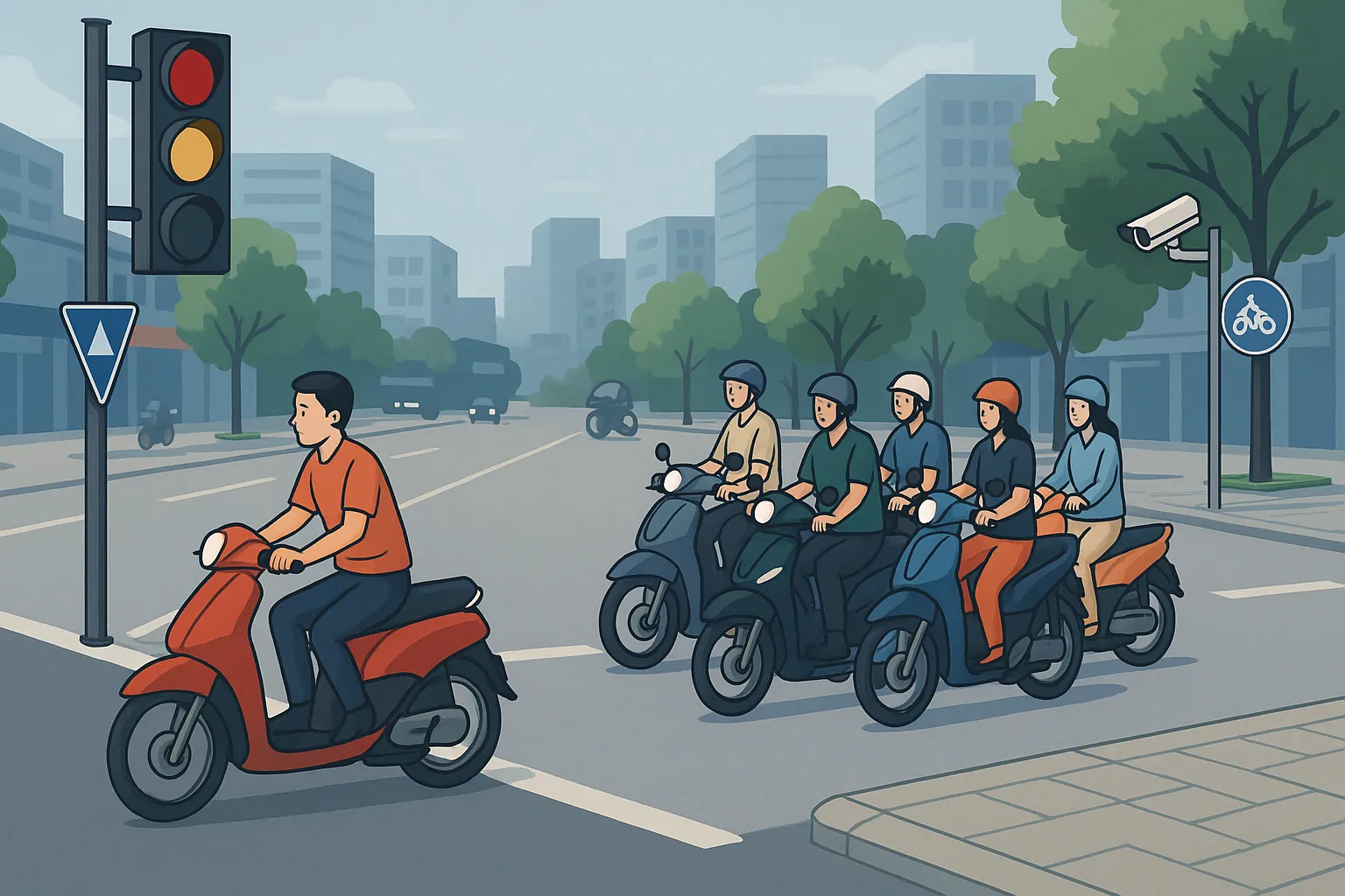 Vượt đèn vàng có bị xem là vi phạm pháp luật không?