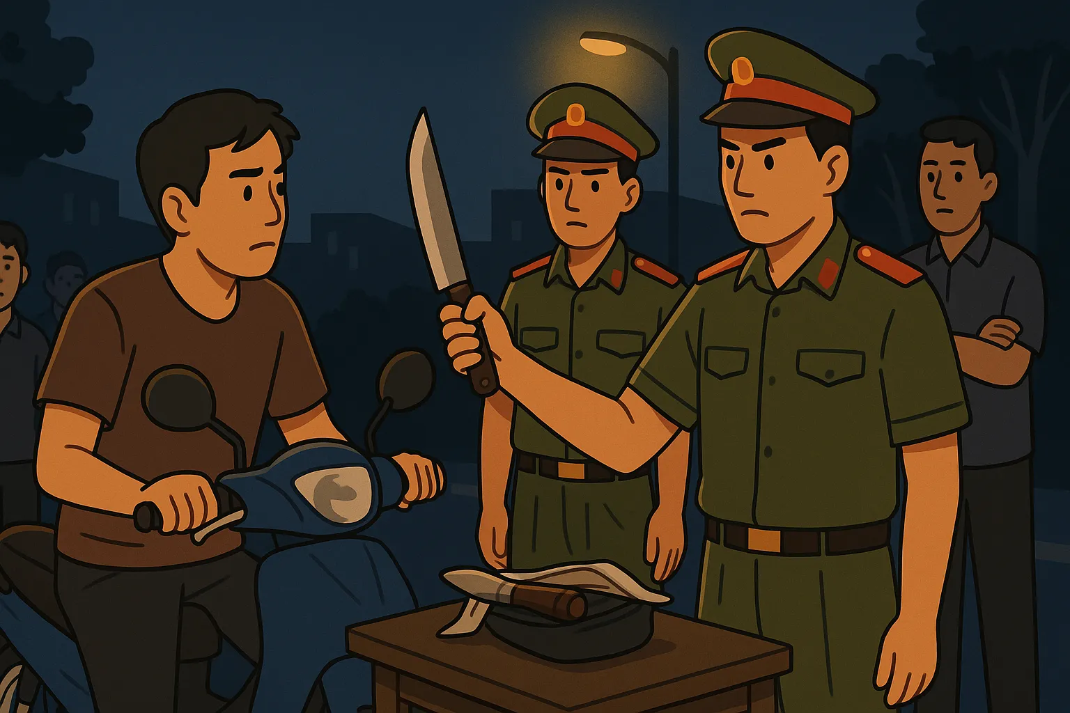 Cất giấu vũ khí thô sơ trong cốp xe máy có bị tịch thu xe không?