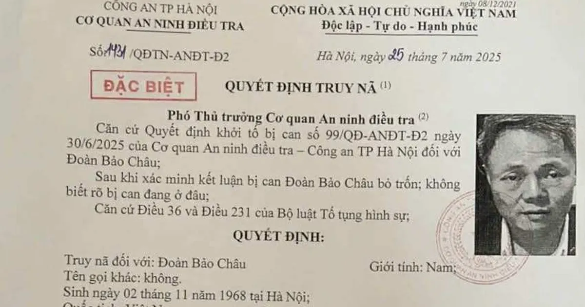 Ra quyết định truy nã đặc biệt đối với võ sư Đoàn Bảo Châu