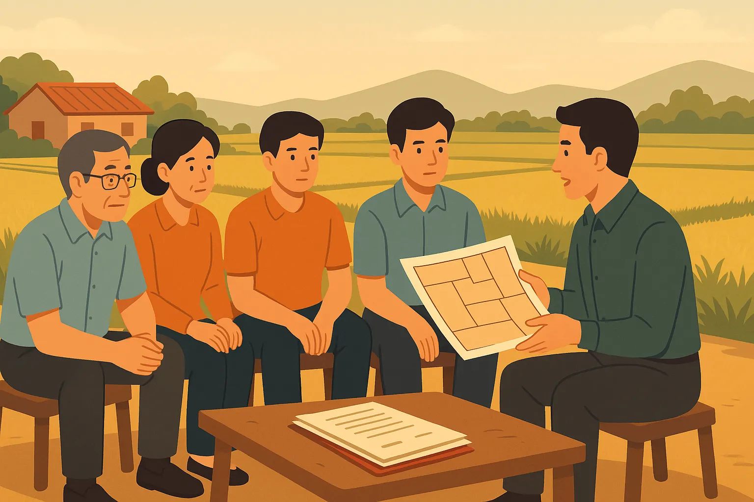 Đất nông nghiệp cấp cho hộ gia đình thì chia thừa kế như thế nào?