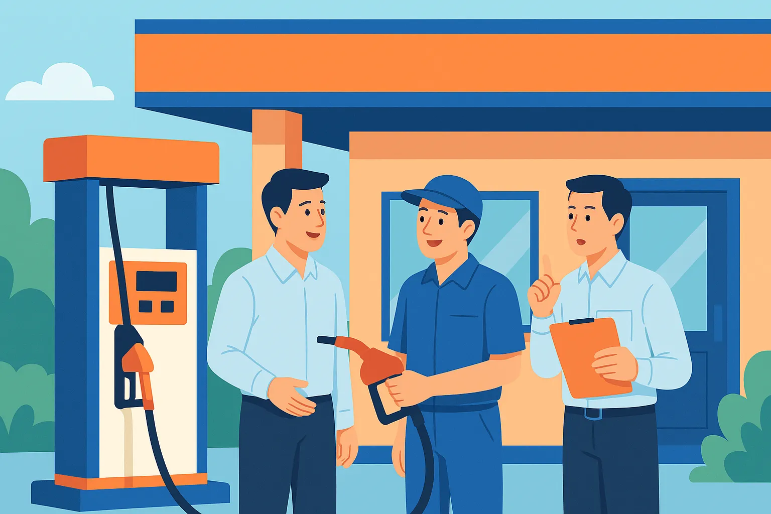 Các cột bơm xăng cho khách hàng gọi là trạm xăng hay cửa hàng xăng dầu?