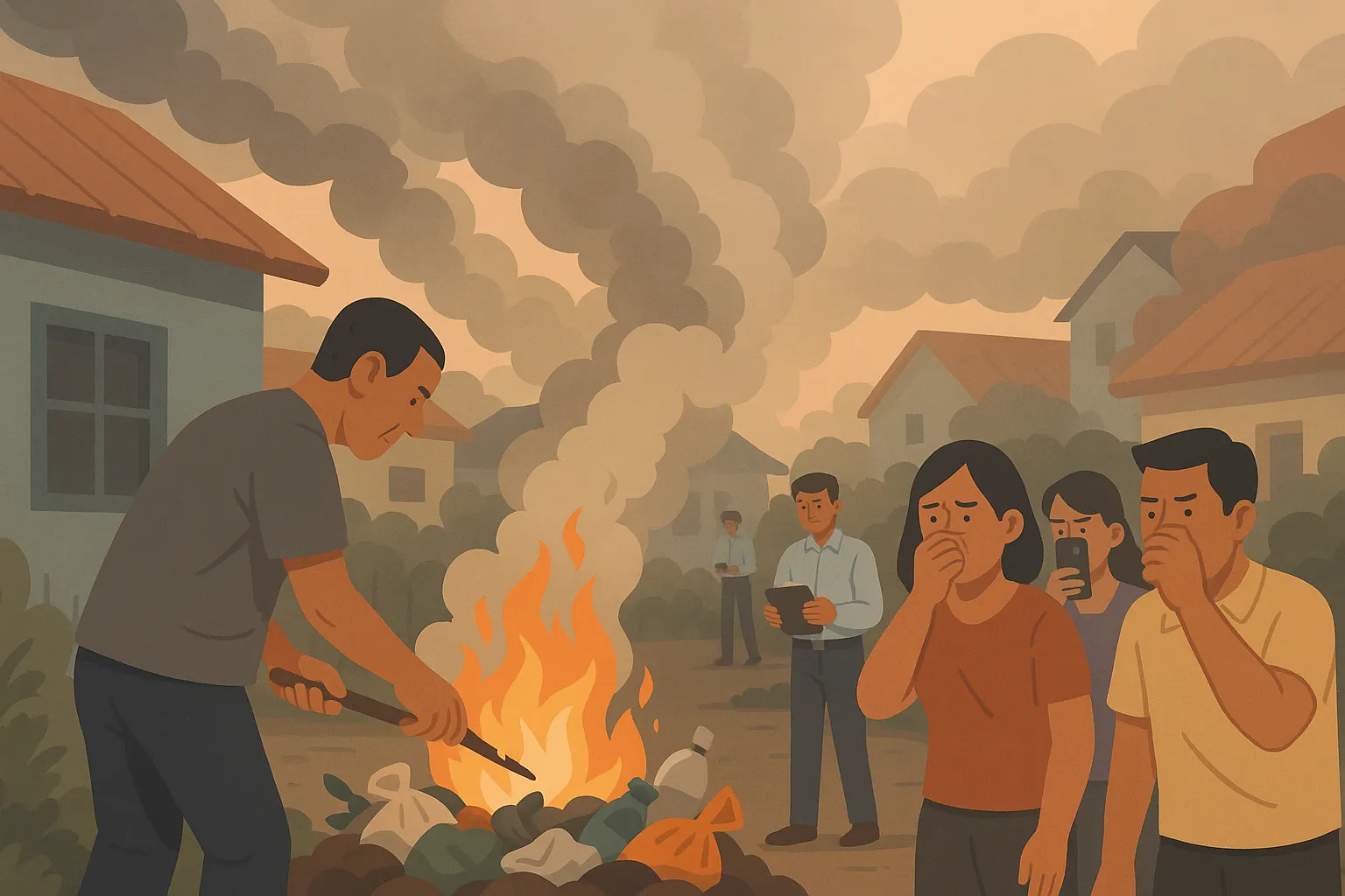 Đốt chất thải rắn ngoài trời có bị cấm không?