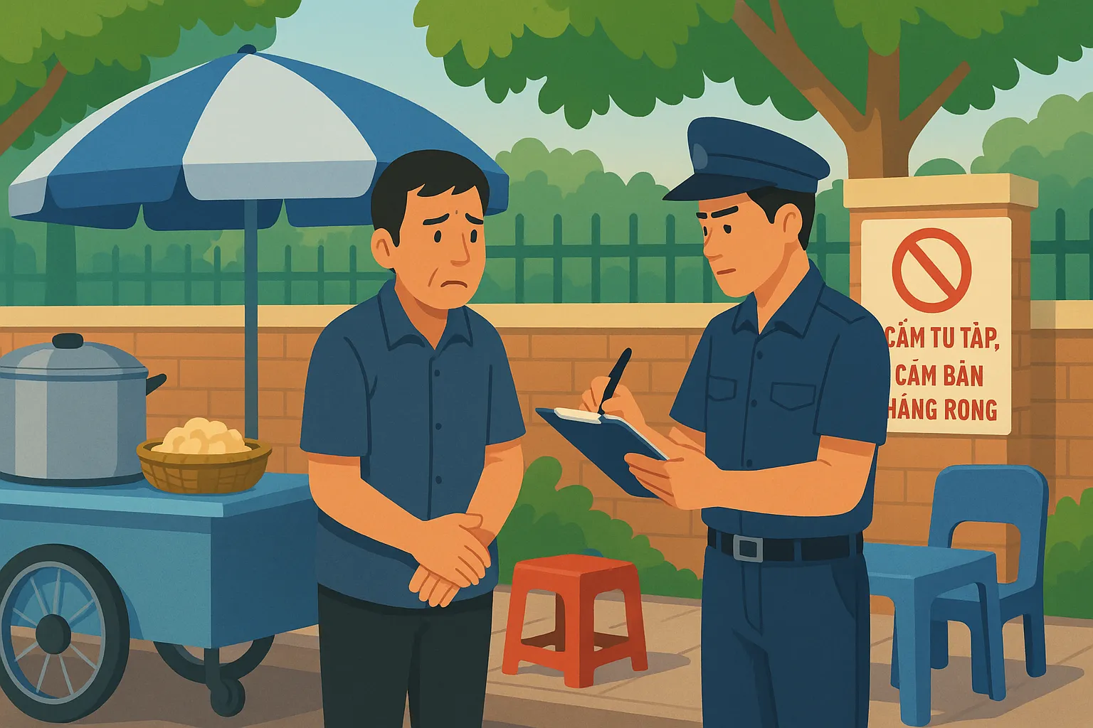 Tình huống giả định - Bán hàng rong trên vỉa hè có bị xử phạt hành chính không?