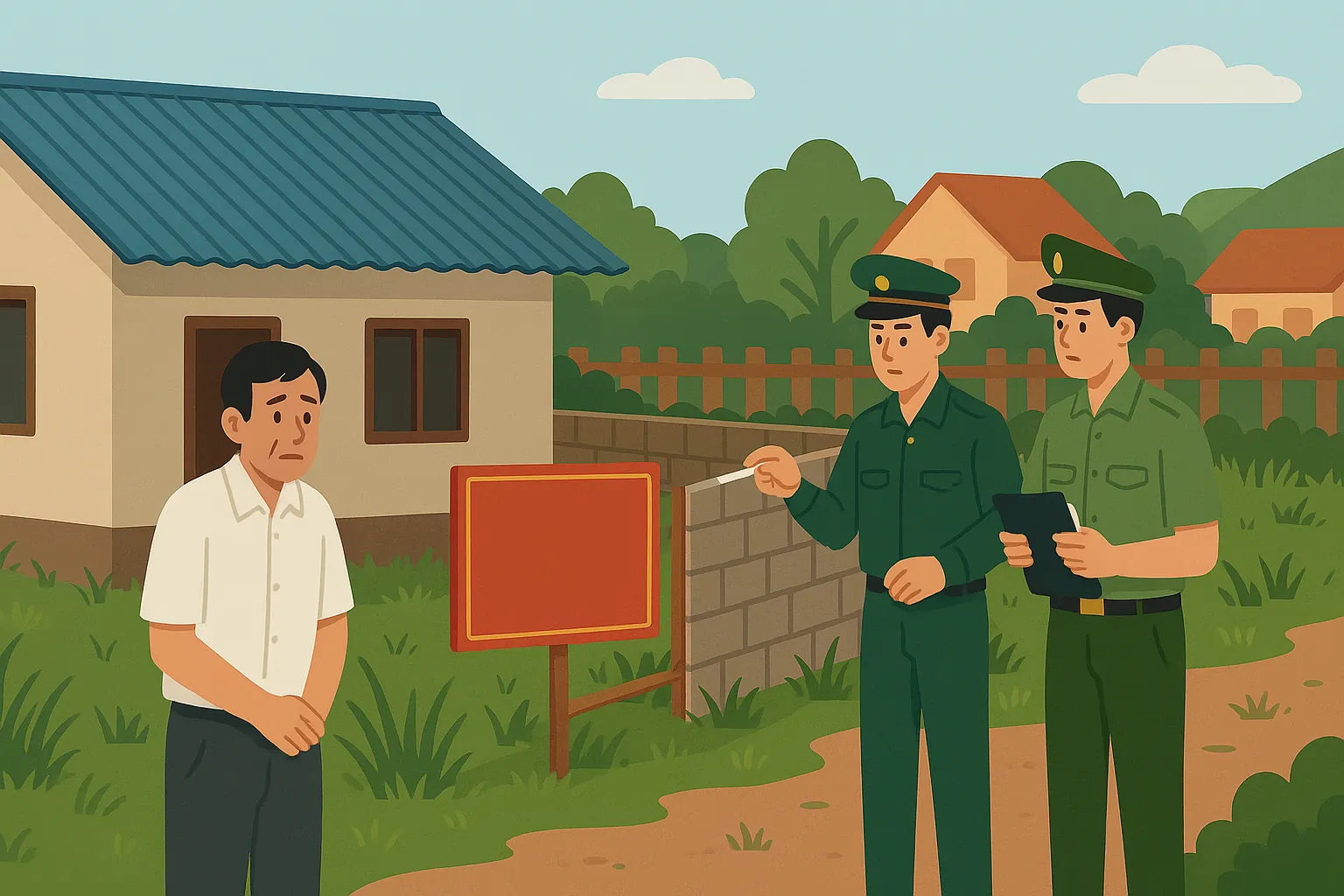 Tình huống giả định - Xây nhà lấn sang đất vô chủ có bị phá dỡ công trình xây dựng không?