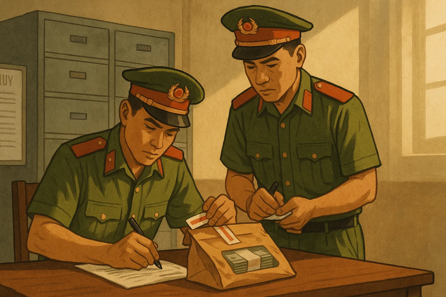 Người tổ chức thực hiện niêm phong vật chứng là ai?