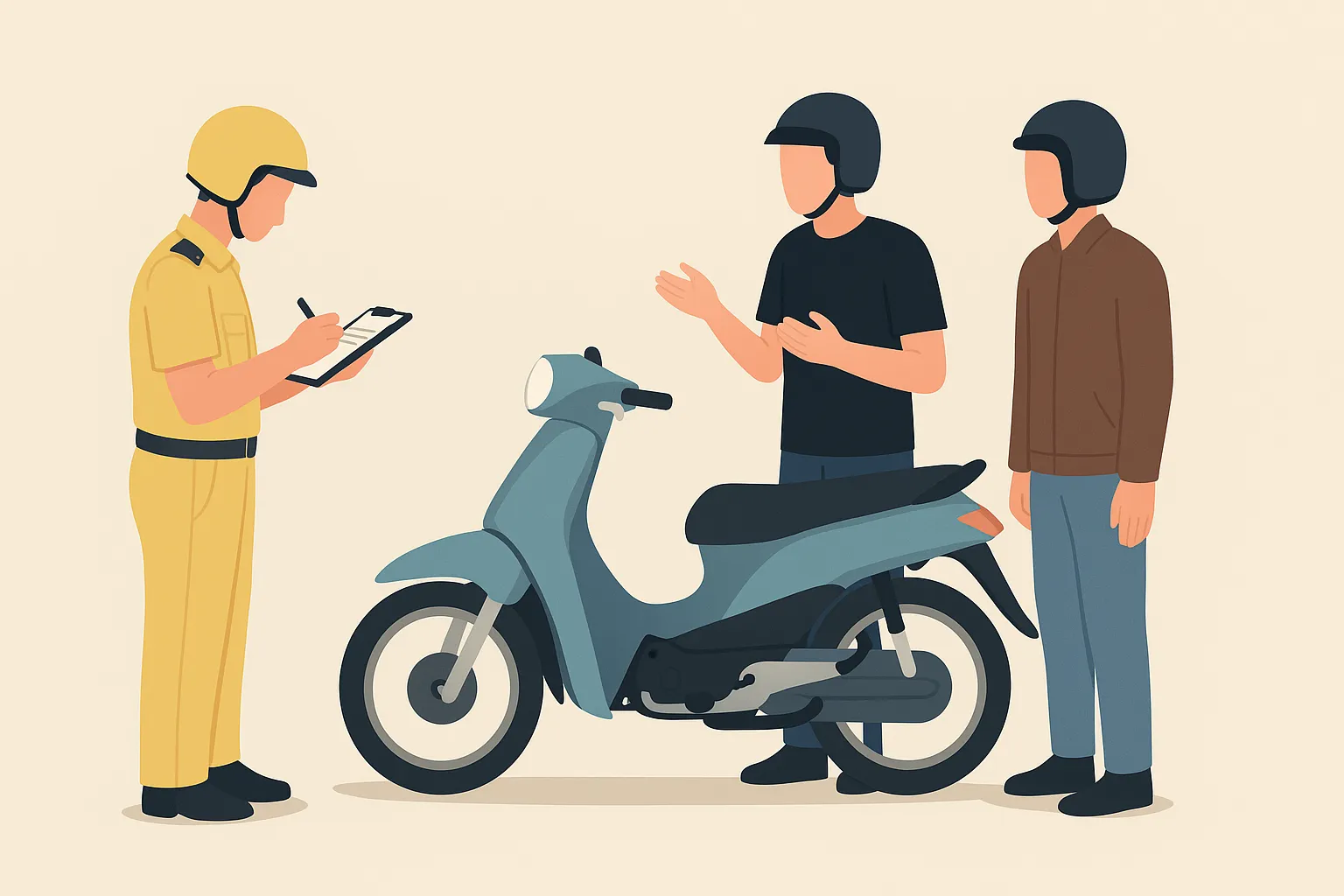 Hành vi ngồi phía sau vòng tay qua người phía trước để điều khiển xe máy có bị tước giấy phép lái xe không?