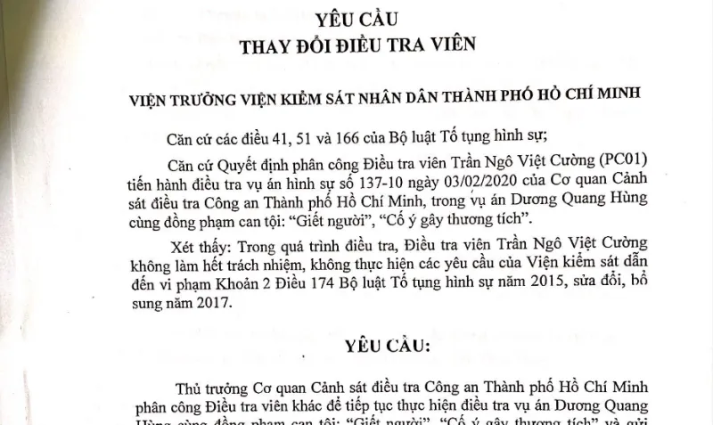 Ví dụ thực tế - Nhiệm vụ và quyền hạn của Viện kiểm sát khi kiểm sát điều tra