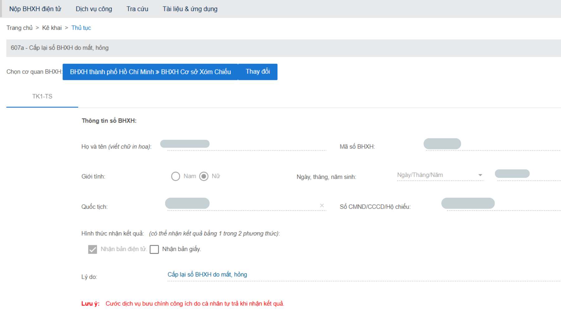 Bước 5. Xác nhận thông tin và chọn hình thức nhận kết quả