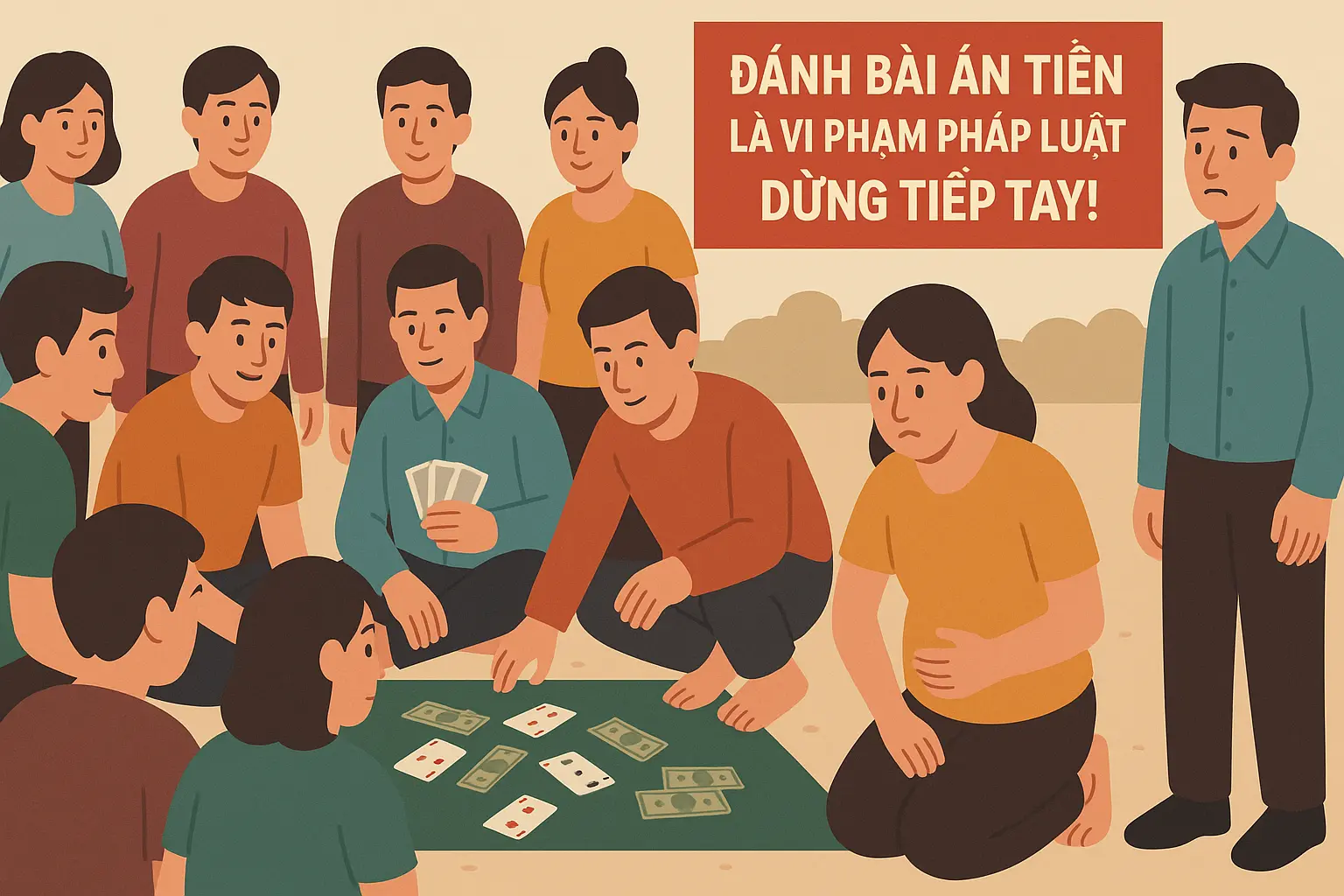 Người chỉ đứng xem đánh bài có bị xử phạt không?