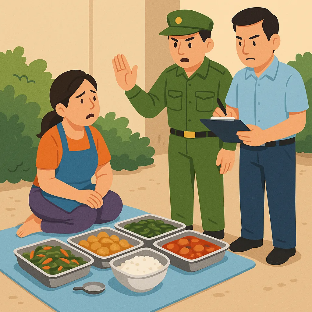 Bày bán thức ăn dưới đất bị xử phạt bao nhiêu?