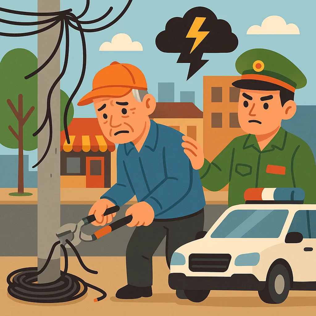 Cắt trộm dây cáp điện để bán phế liệu có vi phạm pháp luật không?