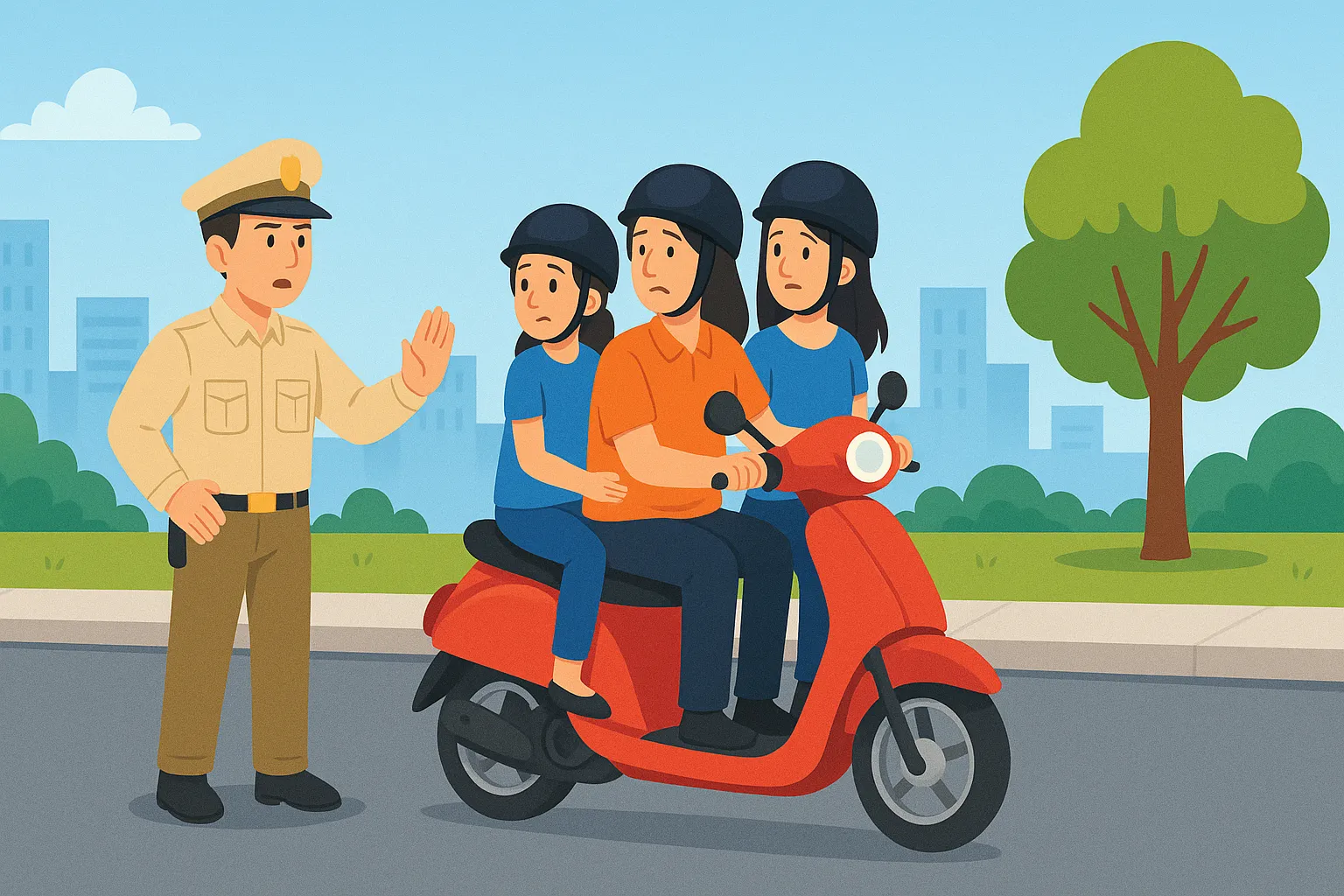 Xe máy chở quá số người bị xử phạt bao nhiêu?