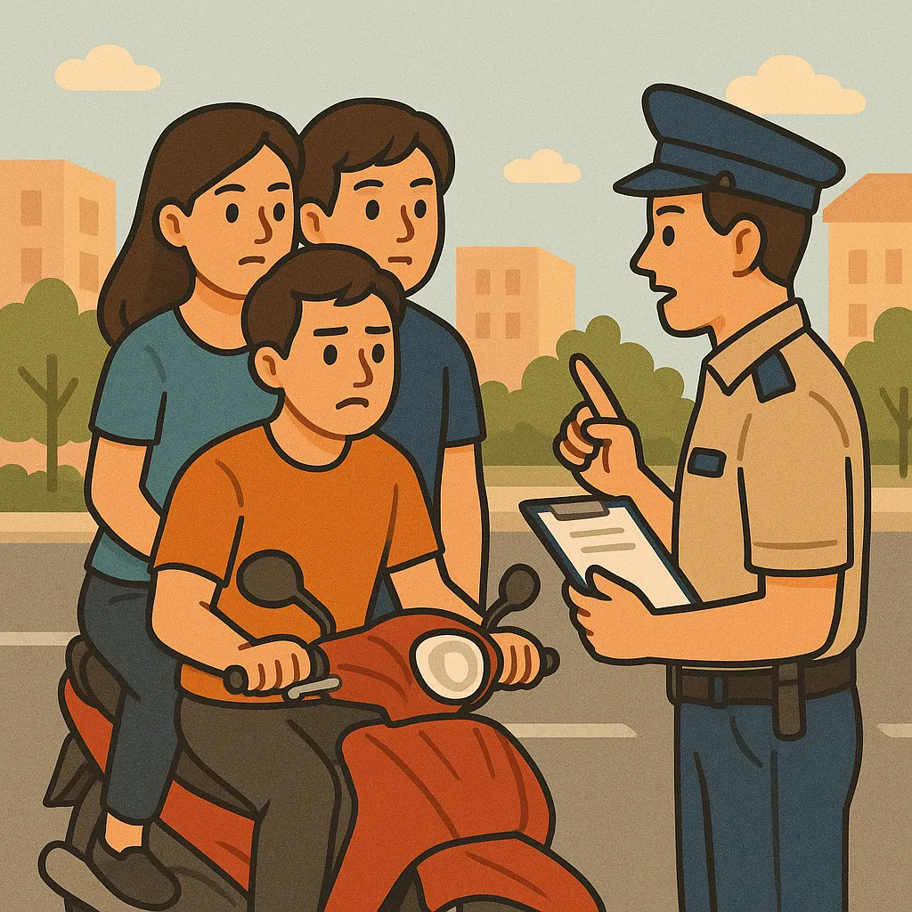 Xe máy chở quá số người bị xử phạt bao nhiêu?