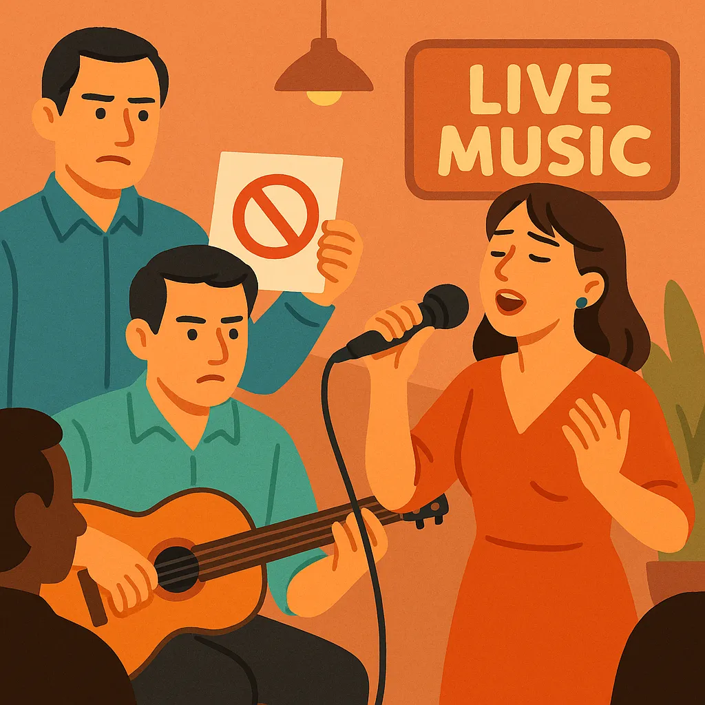 Ca sĩ hát tác phẩm không xin phép ở phòng trà có bị xử phạt hay không?