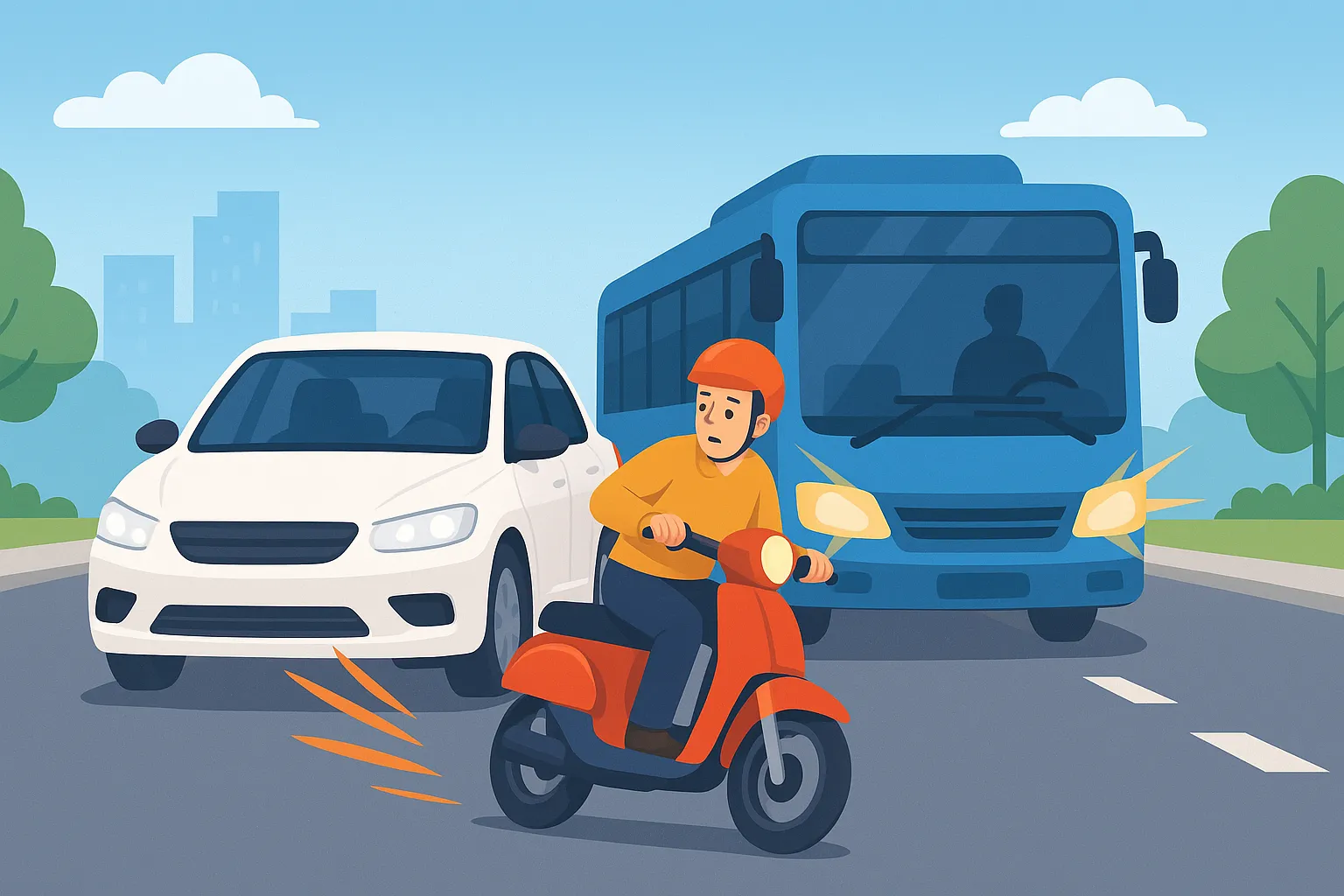 Xe máy không xi nhan khi chuyển hướng bị phạt là bao nhiêu?