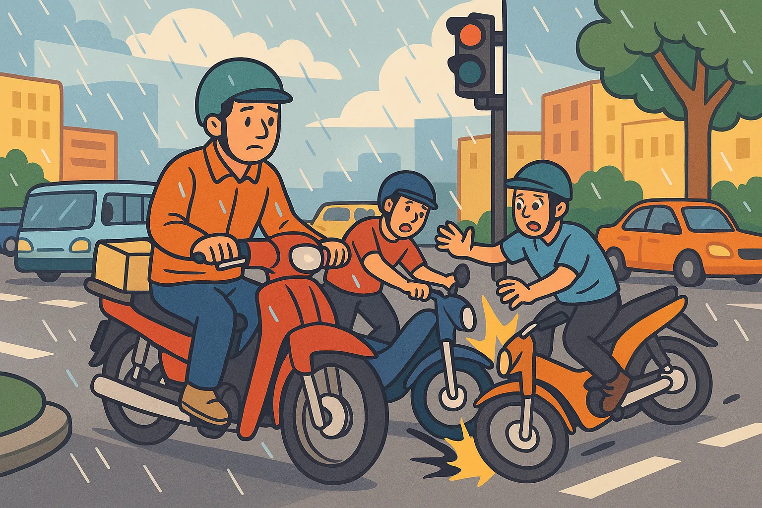 Xe máy không xi nhan khi chuyển hướng bị phạt là bao nhiêu?