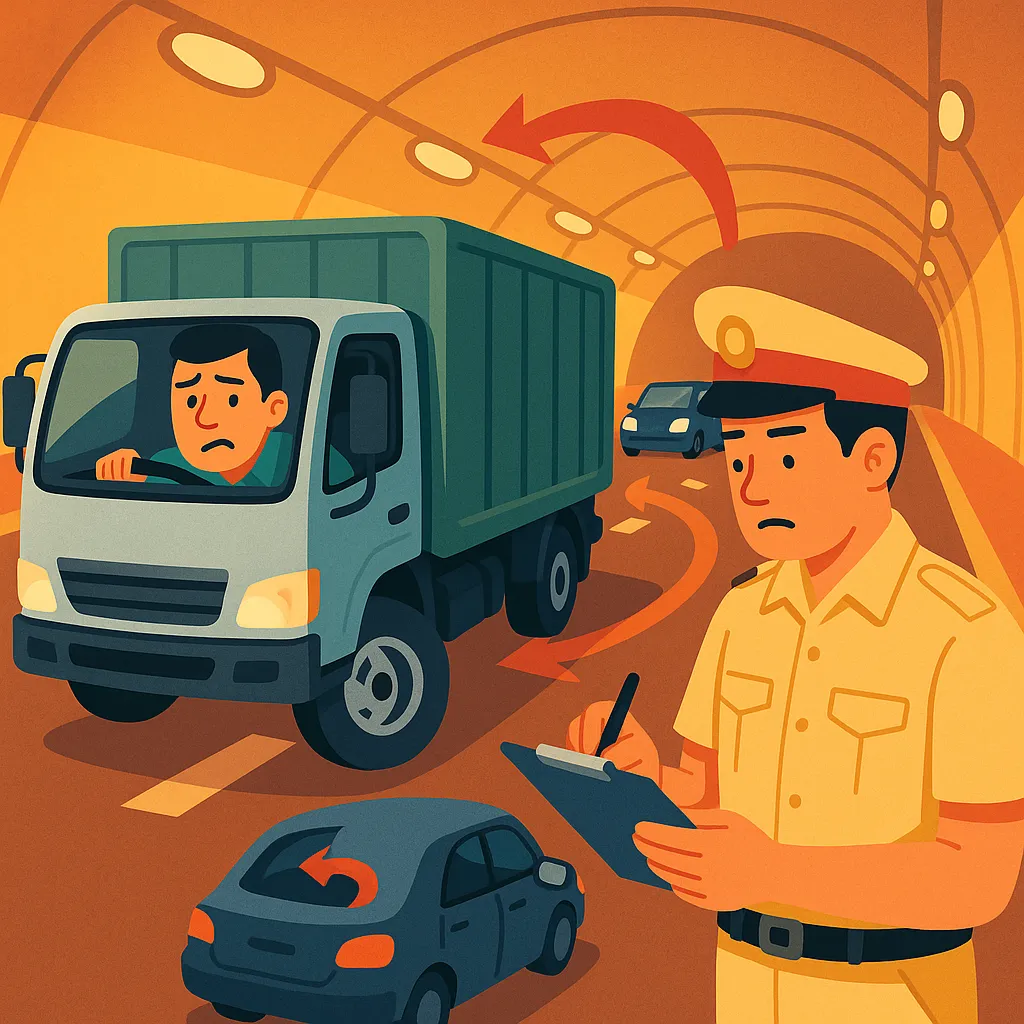 Quay đầu xe ô tô trong hầm đường bộ có vi phạm pháp luật không?