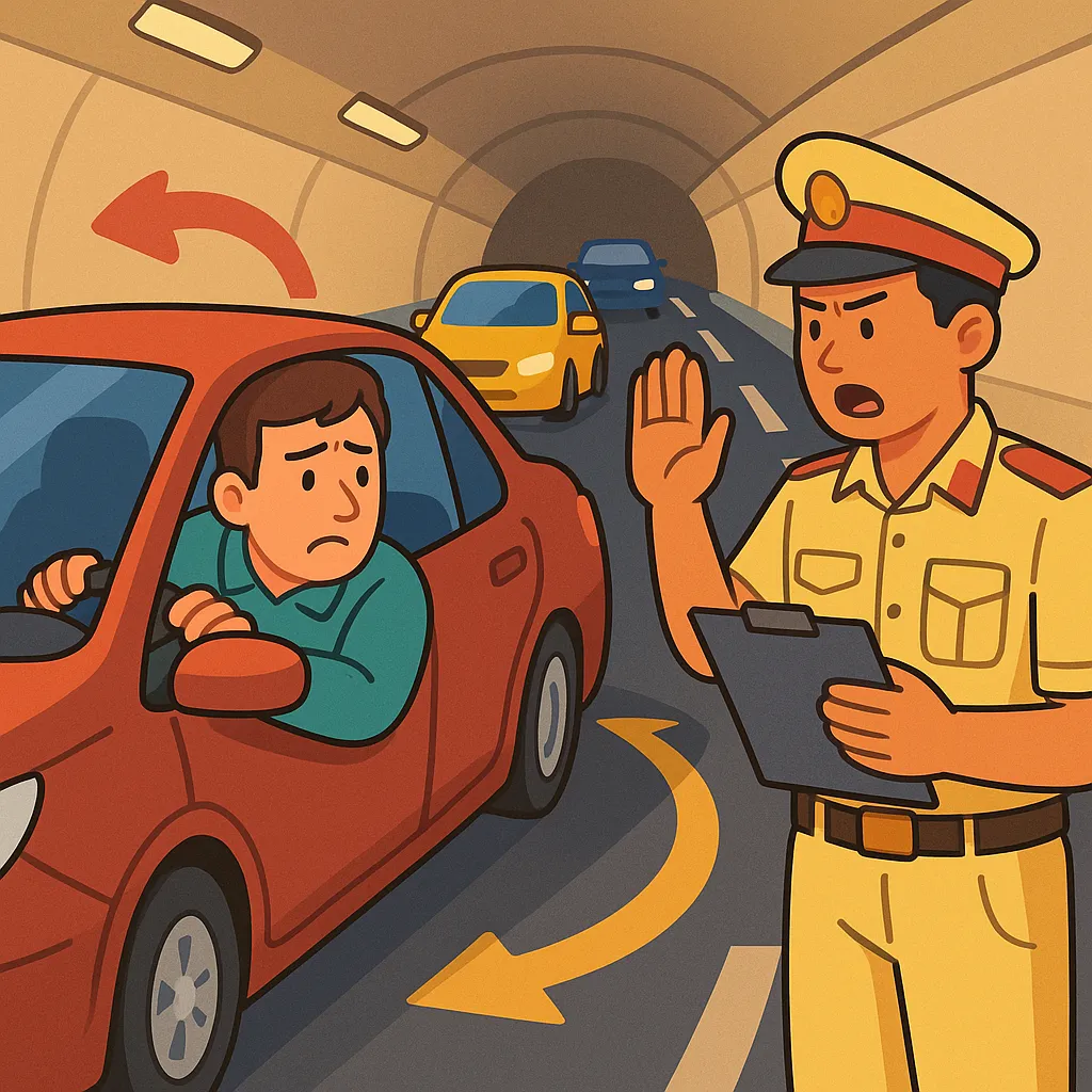 Quay đầu xe trong hầm đường bộ bị phạt bao nhiêu? 