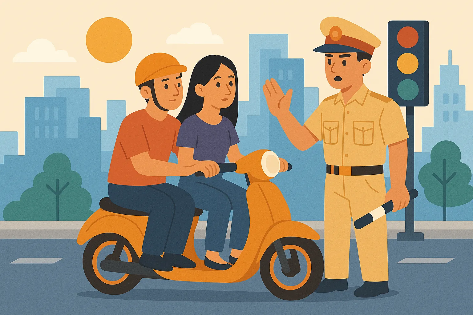 Người ngồi phía sau xe máy có phải đội nón bảo hiểm không?