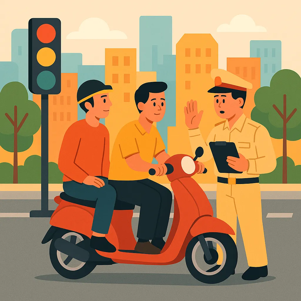 Người ngồi phía sau xe máy không đội nón bảo hiểm bị phạt bao nhiêu?