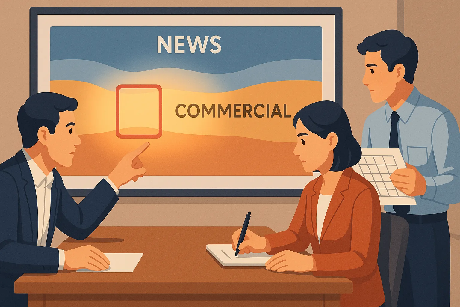 Có được chiếu quảng cáo trong lúc diễn ra chương trình thời sự không?