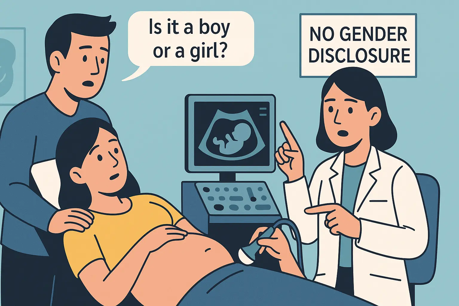 Có được tiết lộ giới tính thai nhi cho cha mẹ biết không?