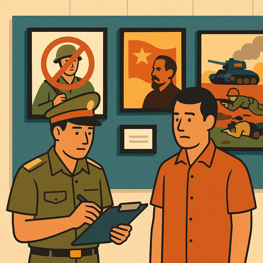 Tổ chức triễn lãm có tác phẩm xuyên tạc lịch sử bị xử phạt như thế nào?