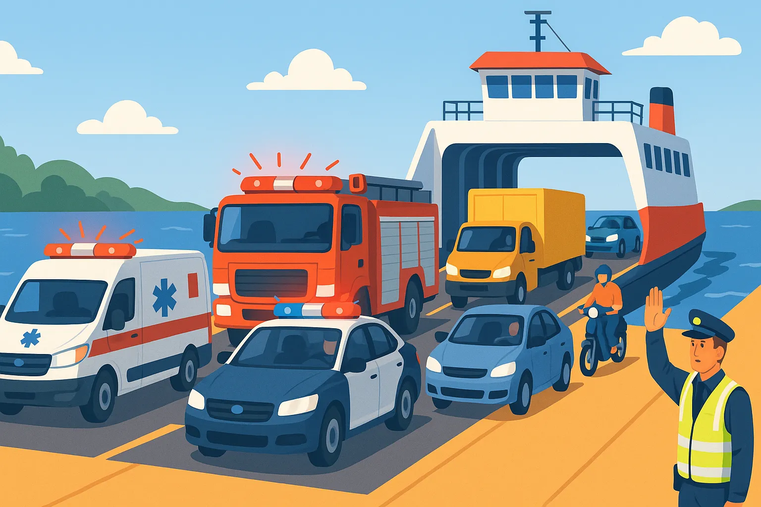 Xe nào được ưu tiên đi trước khi đi qua phà?