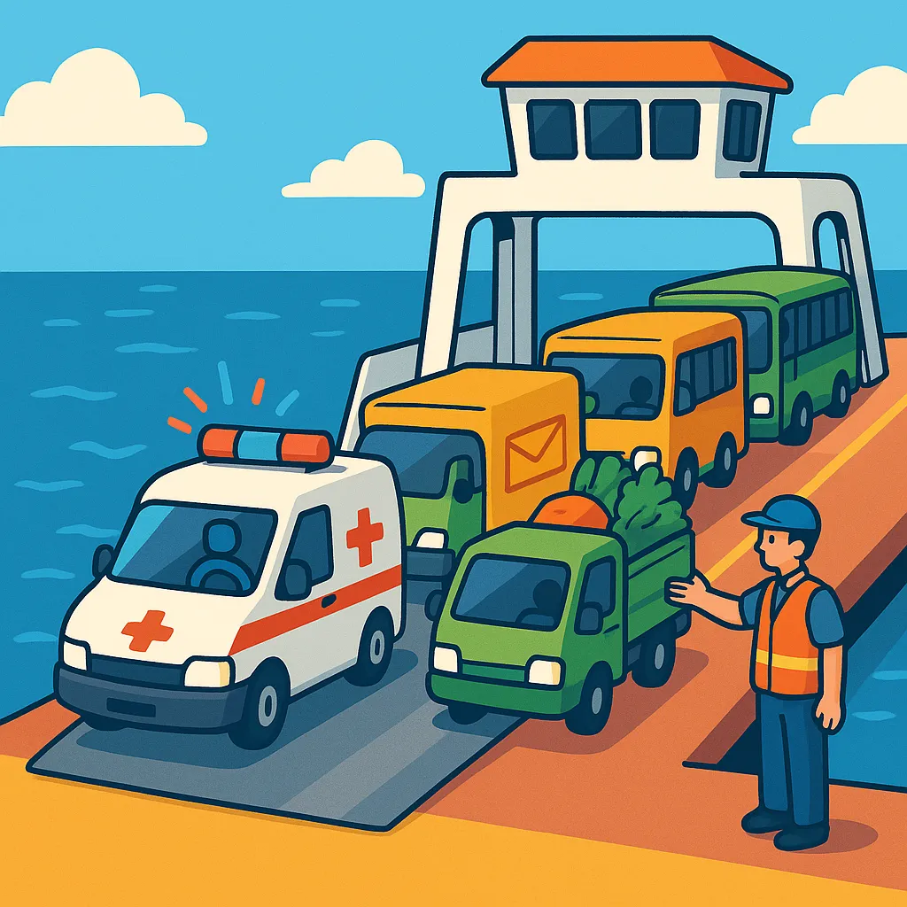 Xe nào được ưu tiên đi trước khi đi qua phà?