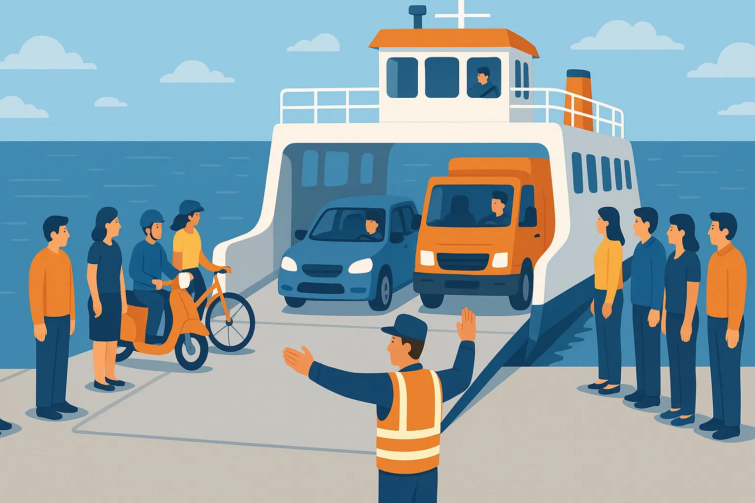 Khi qua phà phương tiện giao thông cần chấp hành những gì?