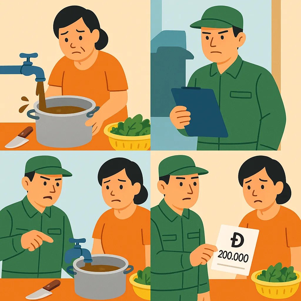 Sử dụng nước không bảo đảm vệ sinh để chế biến thức ăn bị xử phạt bao nhiêu?