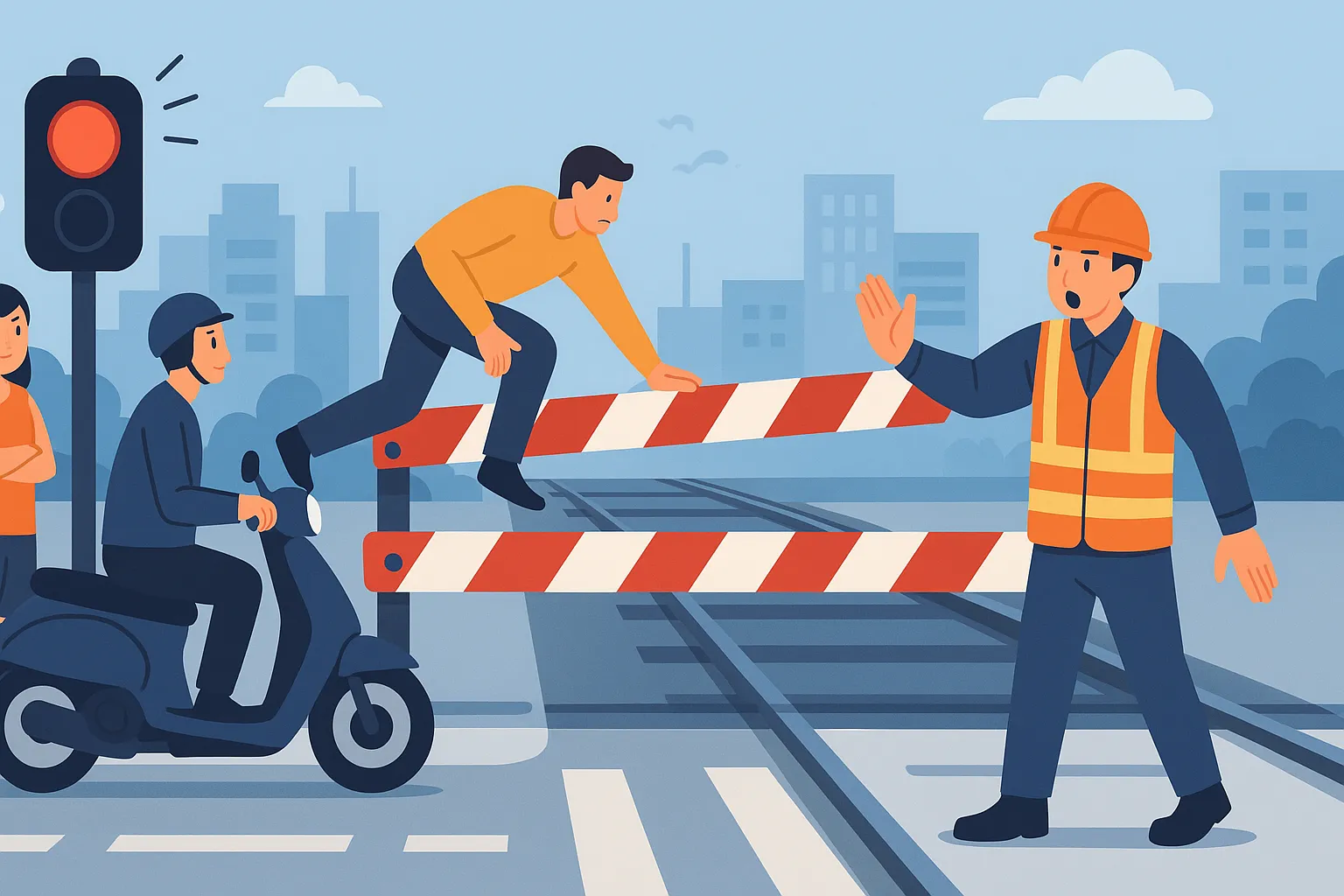 Vượt rào chắn đường sắt có vi phạm pháp luật không?