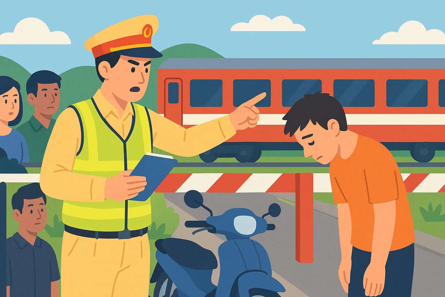 Vượt rào chắn đường sắt bị xử phạt bao nhiêu?