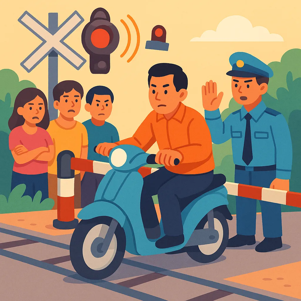 Vượt rào chắn đường sắt có vi phạm pháp luật không?