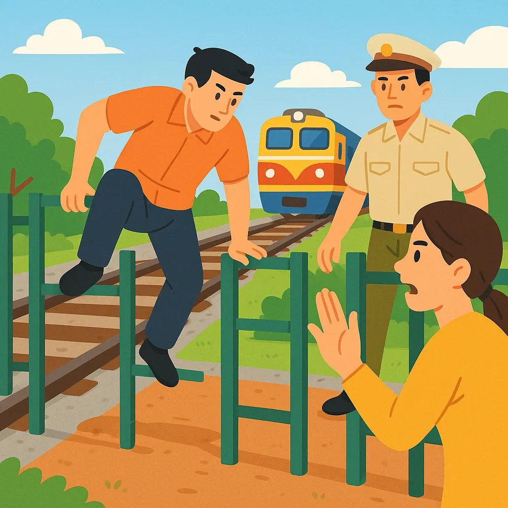 Vượt rào chắn đường sắt bị xử phạt bao nhiêu?