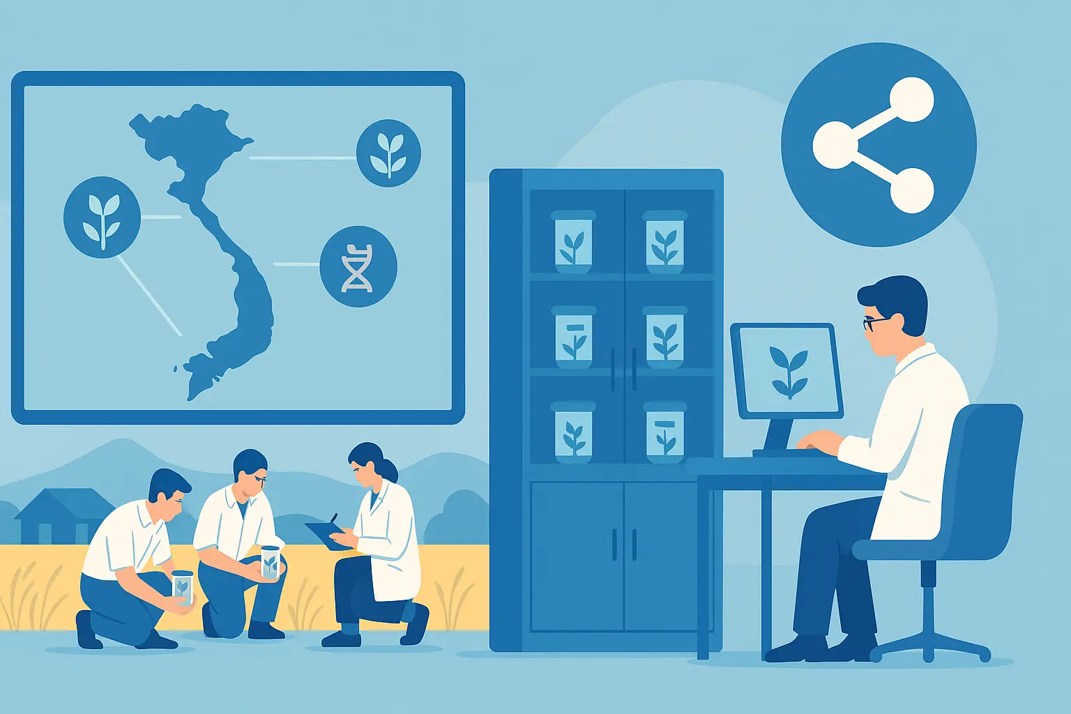 Bảo tồn nguồn gen giống cây trồng bao gồm những hoạt động nào?