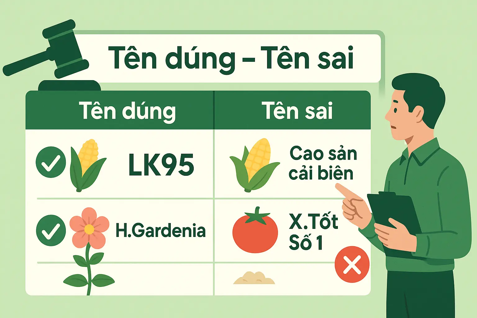 Tên giống cây trồng đặt sao cho đúng quy định?